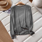 Soft Glutinous Slim Fit Base Long Blouses