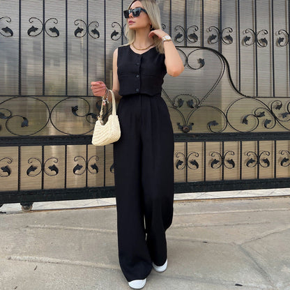 Women's Summer Trousers High-grade Casual Fashion Two-piece Suits