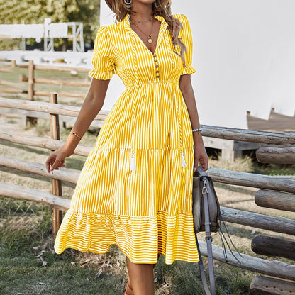 Women's Design Fashion Wear Dress Summer Striped Dresses