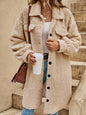 Women's Winter Buckle Lapel Plush Loose Temperament Coats