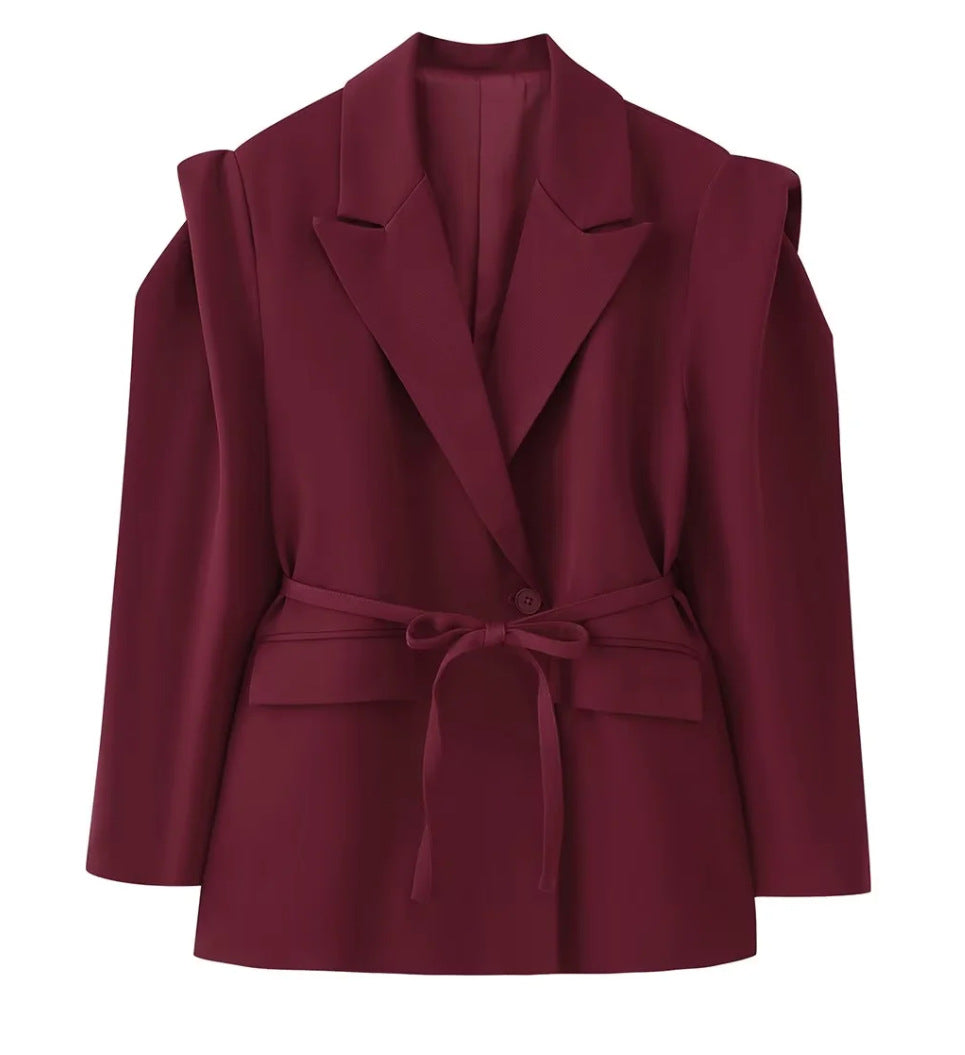 Women's Comfortable Temperament Commute Padded Shoulder Coats