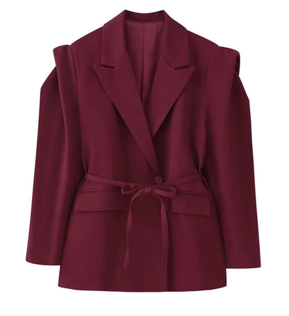 Women's Comfortable Temperament Commute Padded Shoulder Coats