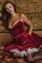 Women's Christmas Style Retro White Wear Matching Sling Waist Princess Dresses