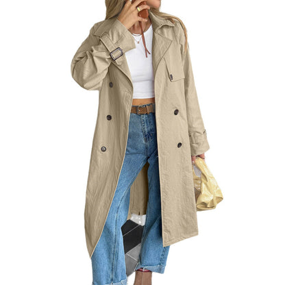 Women's Vacation Solid Color Long-sleeved Overcoat Coats