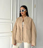 Women's Casual Stand Collar Large Pocket Solid Coats