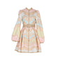 Design High Version Single-breasted Stand-up Collar Puff Sleeve Dresses