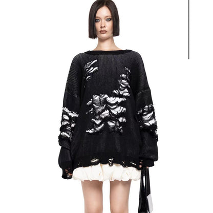 Women's Large Loose Autumn Long-sleeved Pullover Woolen Sweaters