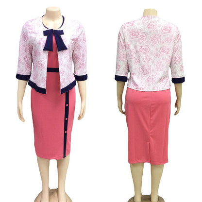 Women's African Mom Wear Commuter Bow Decoration Suits