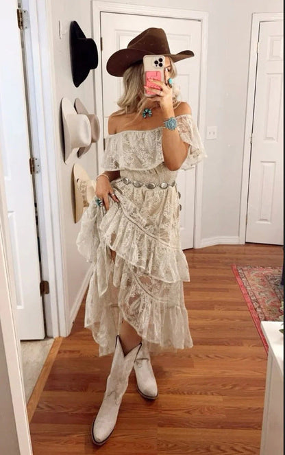 Women's Lace Dress White Beach Tube Sexy Dresses