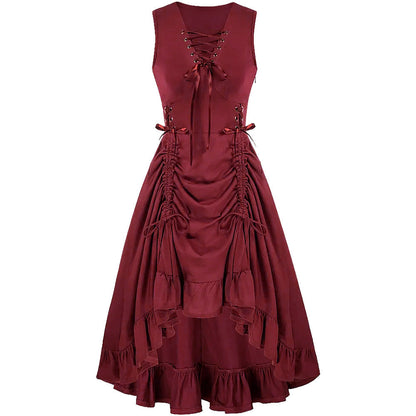 Women's Victorian Dress Renaissance Large High Waist Dresses