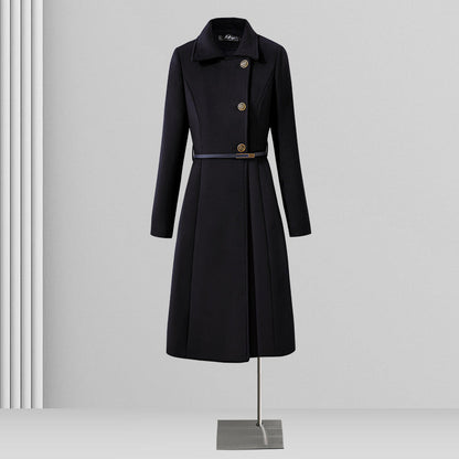 Women's Professional Woolen Winter Mid-length Elegant Wool Coats