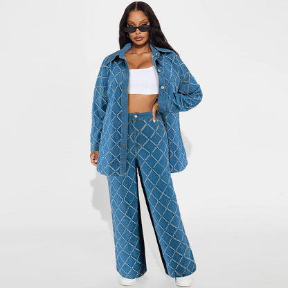 Women's Fashion Wear Denim Tassel Plaid Cardigans