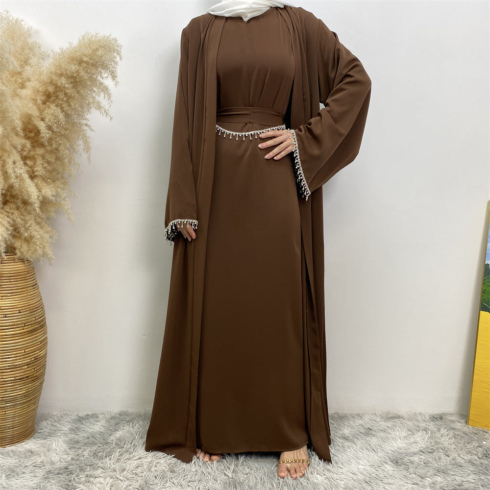 Trendy Slouchy Elegant Sleeveless Dress Muslim Suits