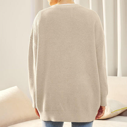Women's Online Simple Knitted Button Solid Color Sweaters