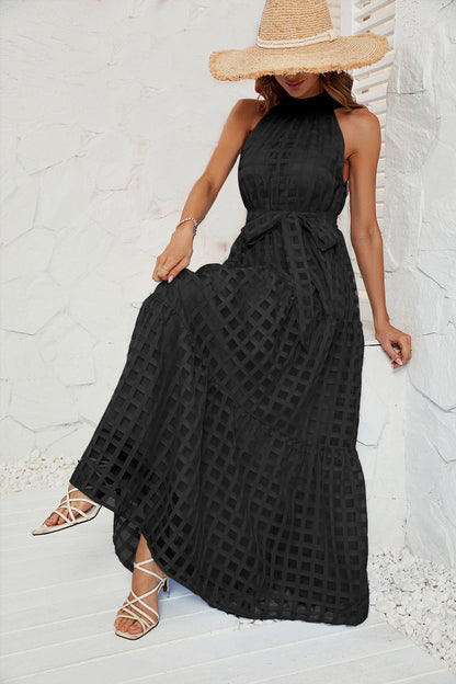 Women's Summer Halter Ruffled Long Dress Dresses