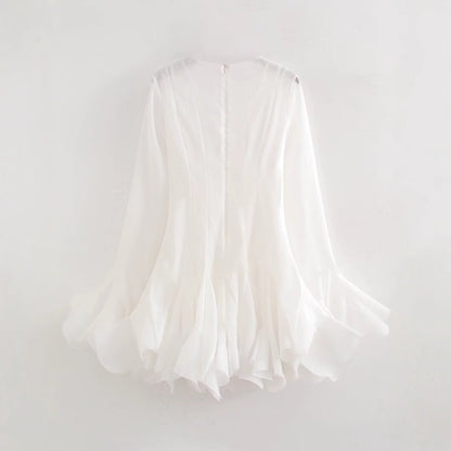 Women's Laminated Ruffles Tulle Tutu Dress Fairy Dresses