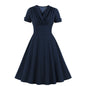 Women's Elegant Mature Waist Slimming Sleeve Retro Big Dresses