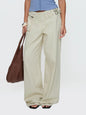 Women's Personality Street Adjustable Buckle Waist Side Pocket Detail Pants