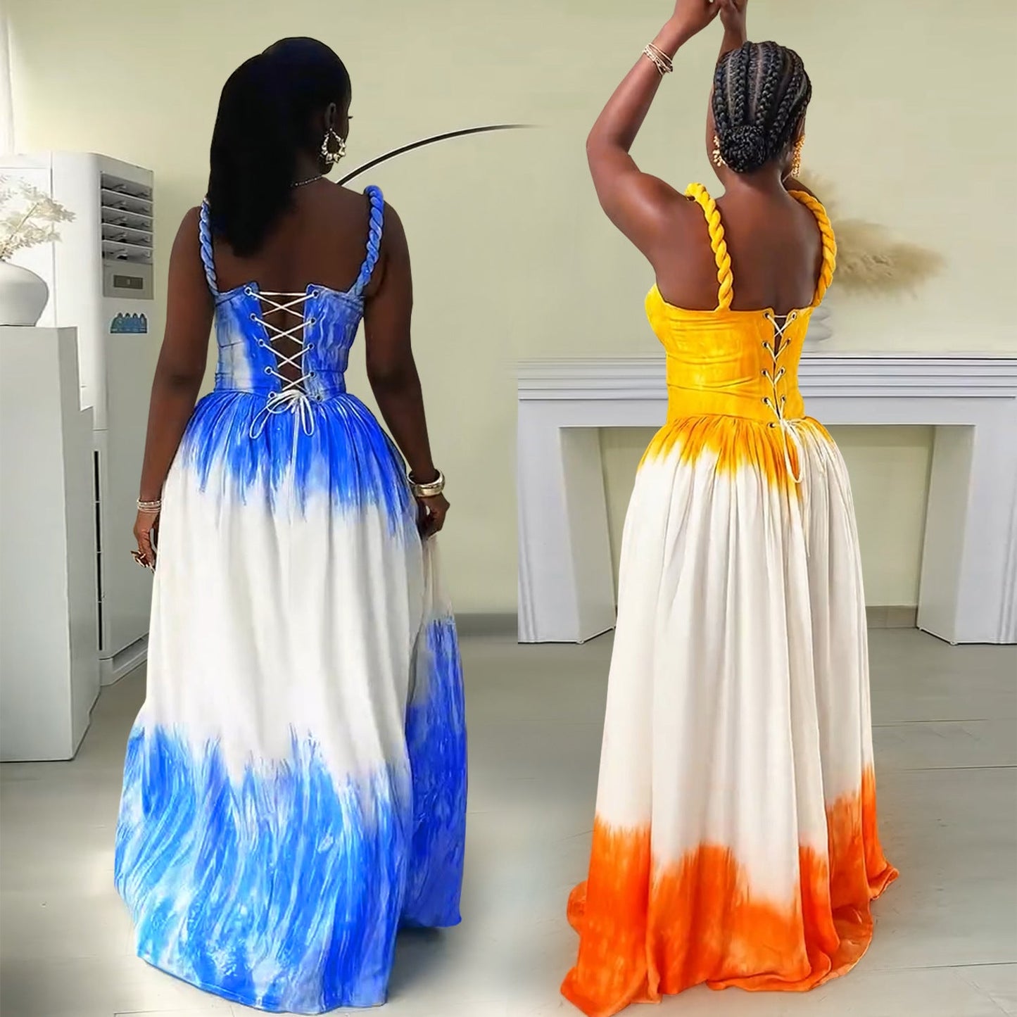 Women's Fashion Wear Loose Strap Seaside Atmosphere Dresses