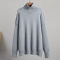 Women's Patchwork Turtleneck Casual Lazy Thickened Pullover Sweaters