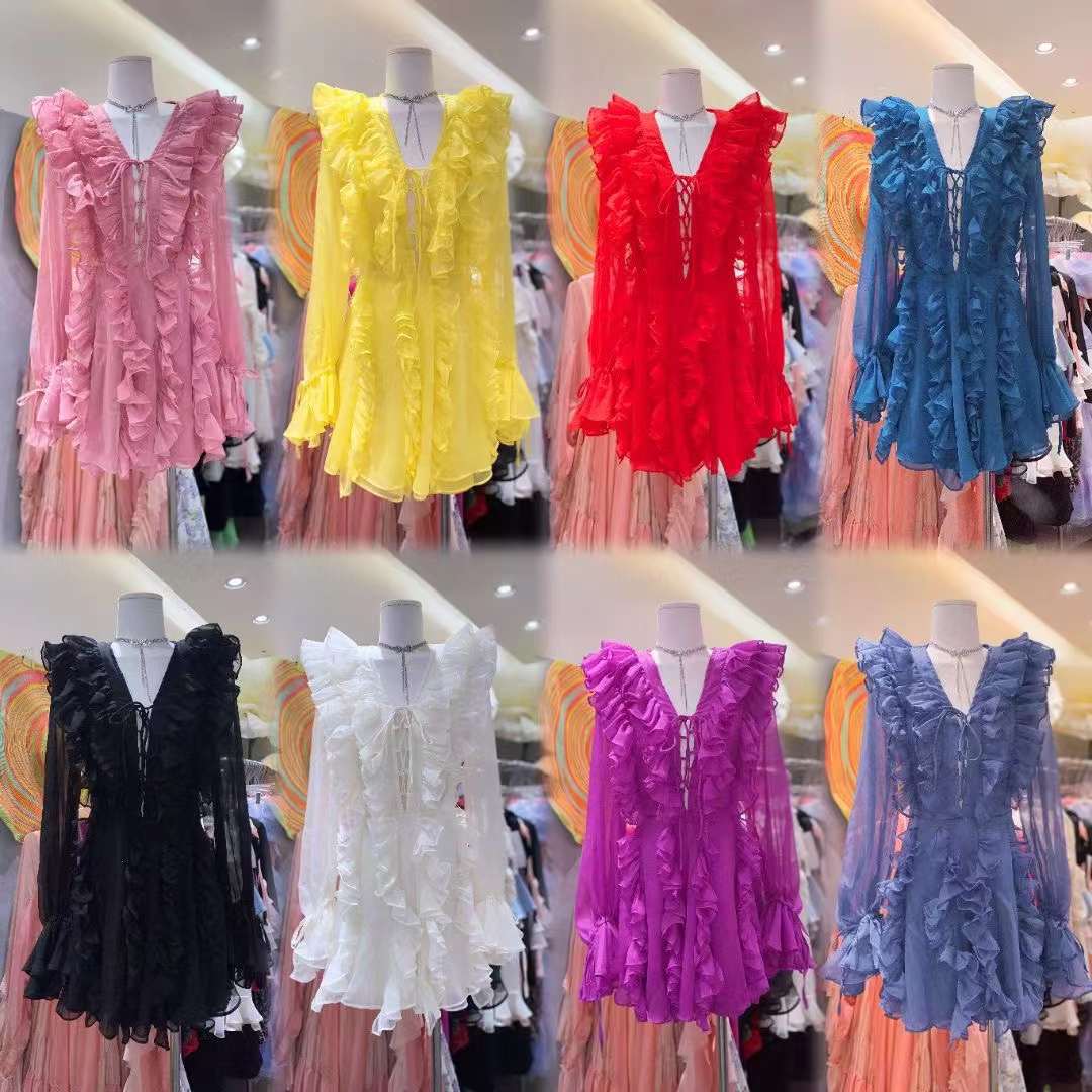 Summer Casual Beach Holiday Chiffon Dress Korean Style Elegant Dresses