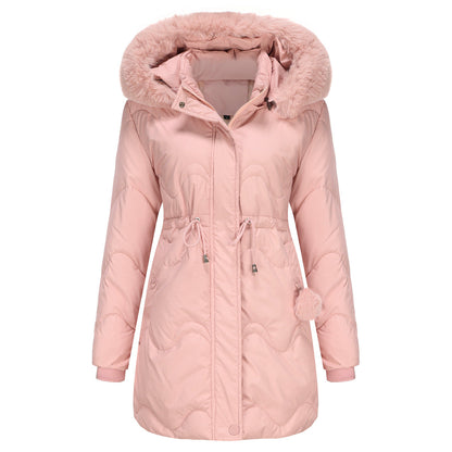 Women's Clothes Detachable Hat Wool Warm Parka Removable Coats