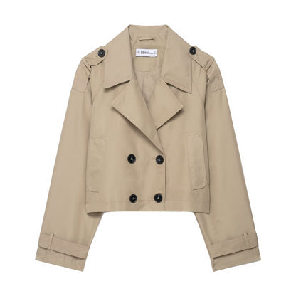 Women's Fashion Casual Double Breasted Trench Coats