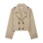 Women's Fashion Casual Double Breasted Trench Coats