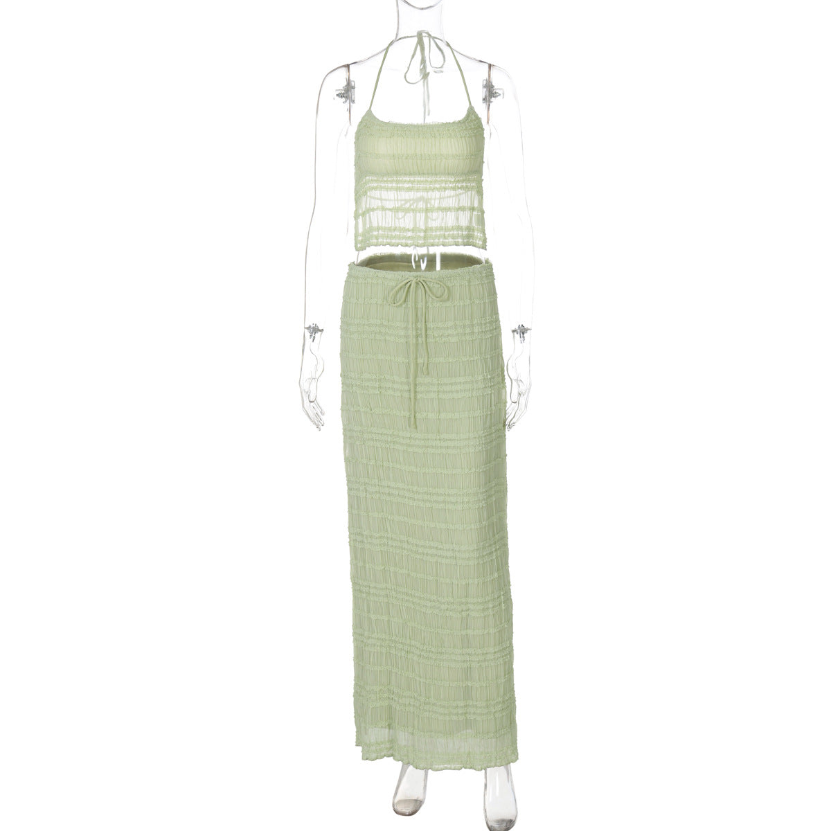 French Fashion Sexy Halter Backless Wrap Chest Double Suits