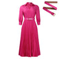 Women's High Waist Temperament Pleated Solid Color Dresses