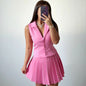 Women's Summer Pleated Fashion Casual Two-piece Suits