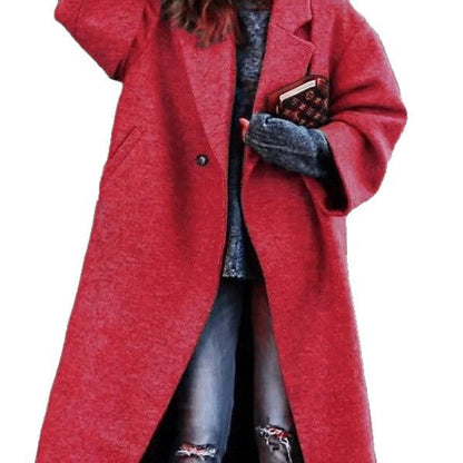 Women's Casual Long Pure Color Warm Keeping Coats