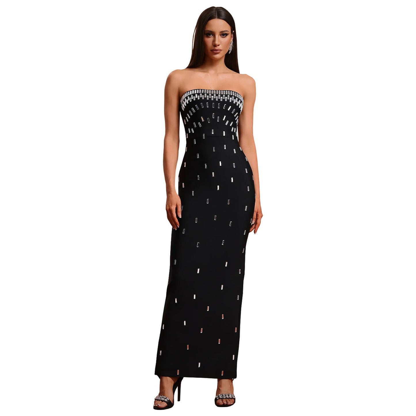 Women's Fashion Wear Sexy Tube Hot Drilling Dresses