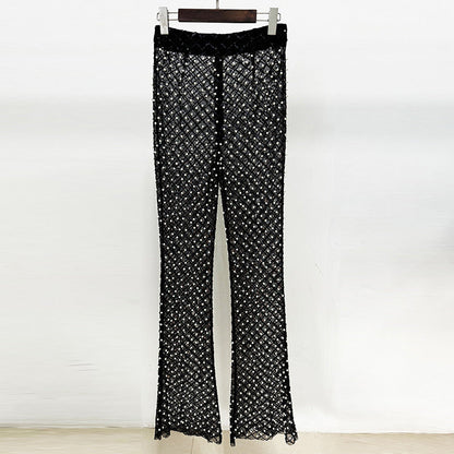 Early Spring Fashion Beaded Three-dimensional Flower Pearl Suits