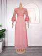 Women's African Wear Lace Chiffon Dress Plus Size