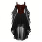 Gothic Style Halloween Witch Front Back Long Dresses