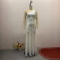 Women's Summer Diagonal Collar Solid Color Dress Clothing