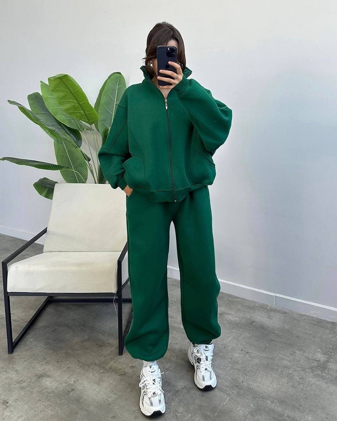 Women's Fashion Minimalist Long Sleeve Solid Color Suits