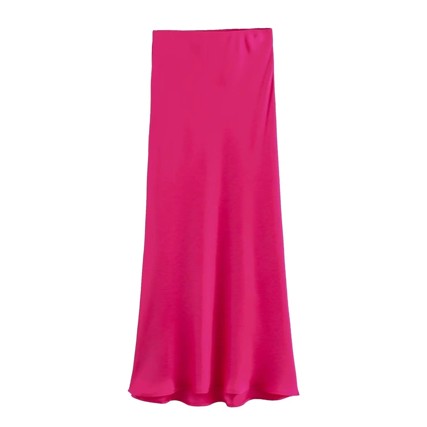 Women's Summer French Fashion Silk Satin Texture Skirts