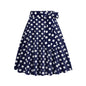 Women's Retro Dots Floral Purple Group Belt Skirts