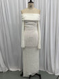 Long Sleeve Split Dress Waist Hollow High Dresses