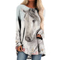 Women's Digital Printing Round Neck Long Sleeve Blouses