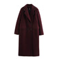 Women's Fashion Woolen Double Breasted Trench Coats
