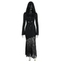 Women's Lace Cross Hollow Out Stitching Long Sleeve Dresses