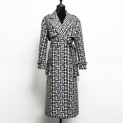 Women's Belt Hepburn Style Temperament Commute Mid-length Coats