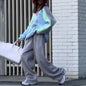 Women's Contrast Sports Round Neck Loose Long Suits