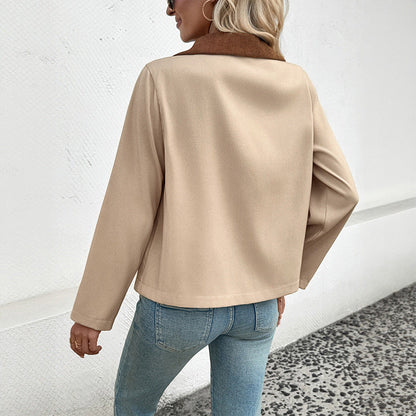 Women's Creative Innovative Lapel Contrast Color Coats