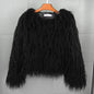 Women's Imitation Crew Neck Korean Style Solid Color Coats