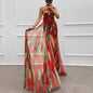 Women's Chiffon Floral Print Slit Dress Casual Dresses