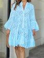 Color Loose Embroidered Cutout Lace Flower Dresses